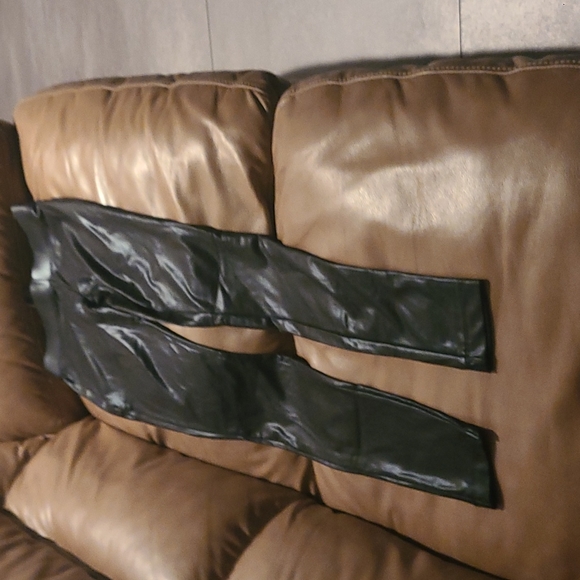 Express Black Leather-Look Leggings - Picture 1 of 5